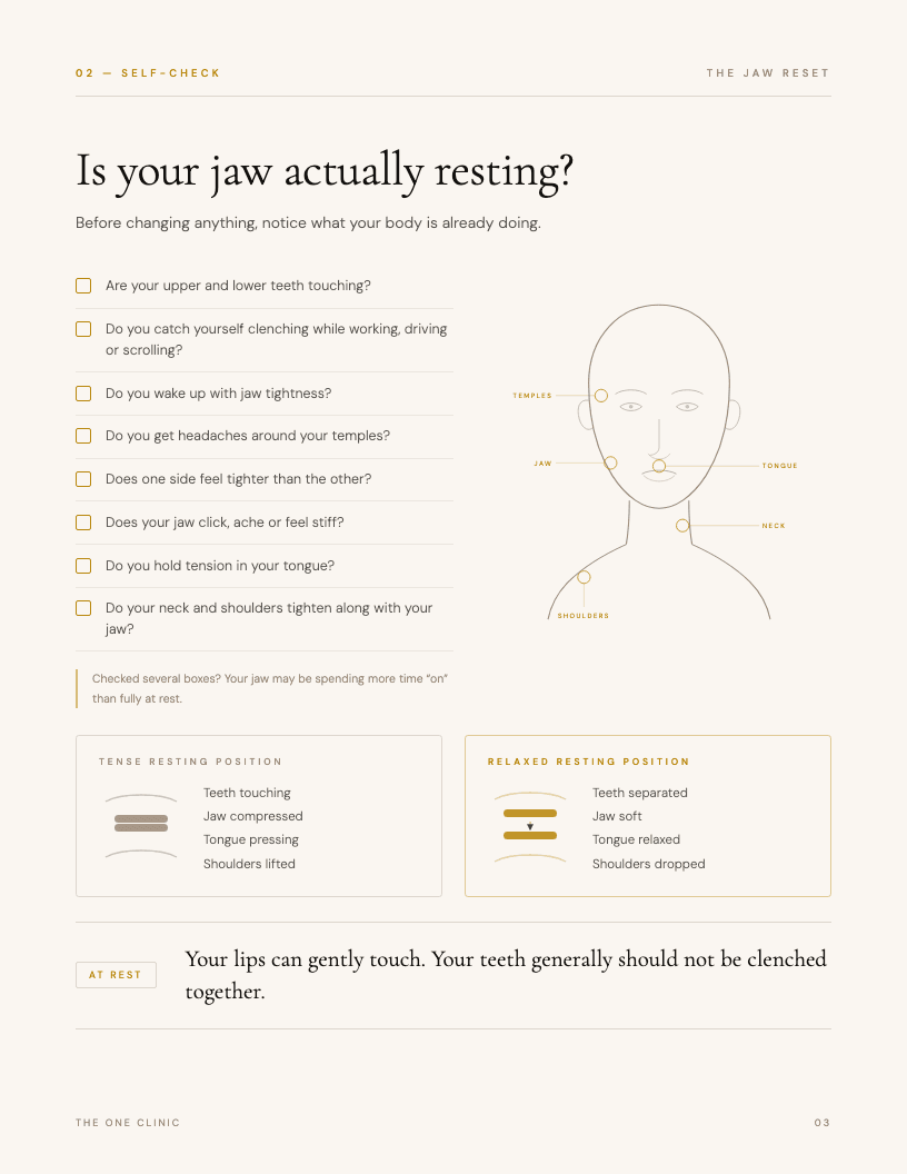 The jaw tension self-check page